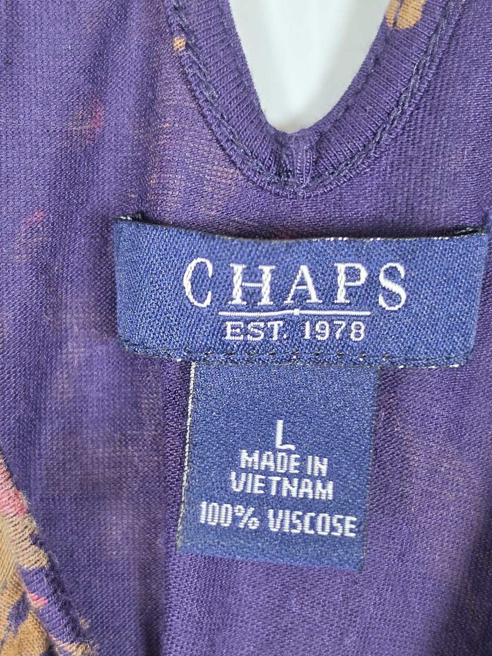 Chaps Purple Floral Ruffle Tank - Picture 3 of 4
